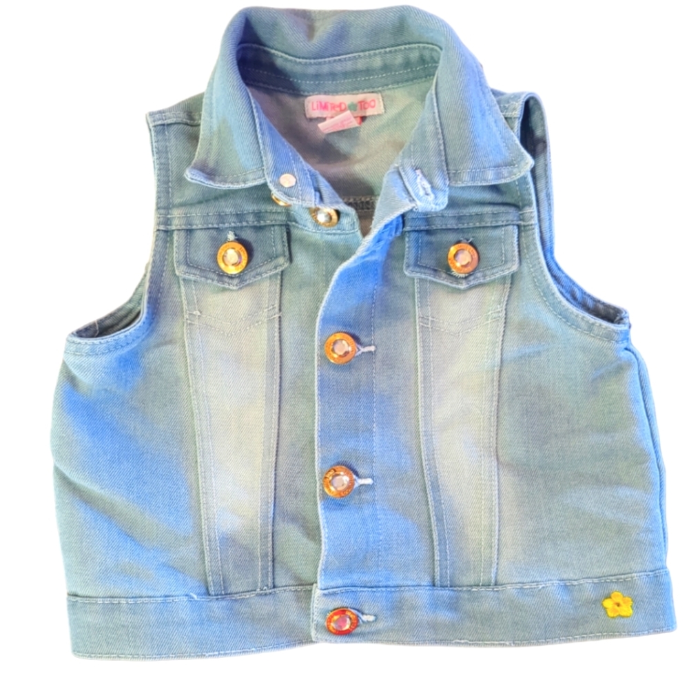 🍁2/$7🍁LIMITED TOO Light Blue Denim Button Down Vest
